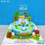  Bánh Sinh Nhật Vườn Thỏ Tone Xanh (BB-001-383) 