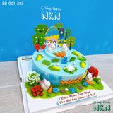  Bánh Sinh Nhật Vườn Thỏ Tone Xanh (BB-001-383) 