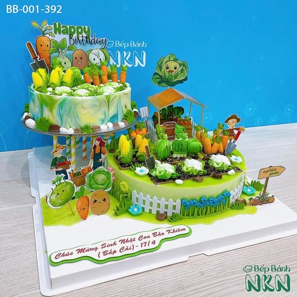 Tháp Bánh Sinh Nhật 2 Tầng Vườn Rau Củ (BB-001-392) 
