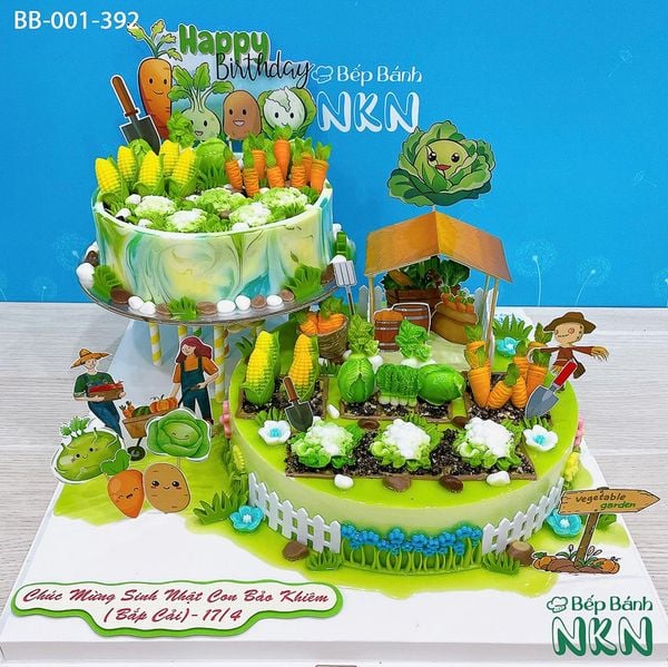  Tháp Bánh Sinh Nhật 2 Tầng Vườn Rau Củ (BB-001-392) 