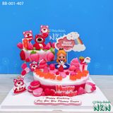  Tháp Bánh Sinh Nhật 2 Tầng Gấu Dâu Lotso Và Công chúa Alice (BB-001-407) 