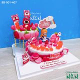  Tháp Bánh Sinh Nhật 2 Tầng Gấu Dâu Lotso Và Công chúa Alice (BB-001-407) 