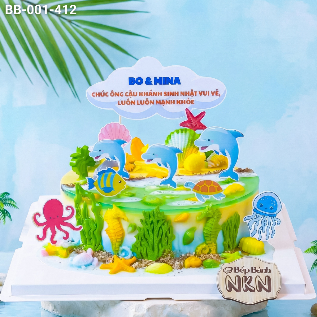  Bánh Sinh Nhật Sinh Vật Biển (BB-001-412) 