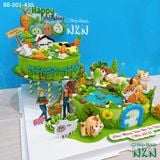  Tháp Bánh Sinh Nhật Vườn Rau Củ Và Đại Gia Đình Động Vật (BB-001-430) 