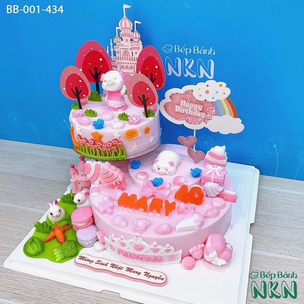  Tháp Bánh Sinh Nhật 2 Tầng Cho Bé Tuổi Hợi (BB-001-434) 