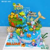  Tháp Bánh Sinh Nhật Đôi Khủng Long x Tiên Cá Cho Bé (BB-001-441) 