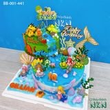  Tháp Bánh Sinh Nhật Đôi Khủng Long x Tiên Cá Cho Bé (BB-001-441) 