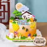  Bánh Sinh Nhật Cho Bé Mẫu Khu Vườn Của Thỏ (BB-001-454) 