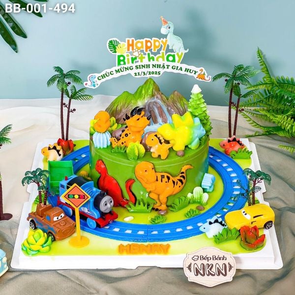  Bánh Sinh Nhật Xe Lửa Công Viên Khủng Long (BB-001-494) 