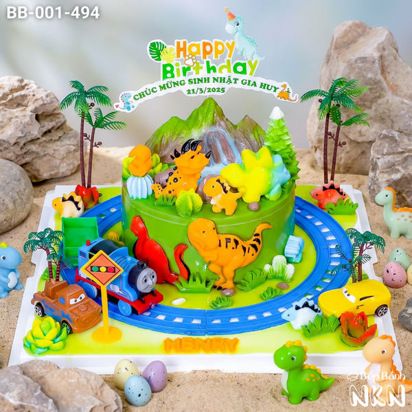  Bánh Sinh Nhật Xe Lửa Công Viên Khủng Long (BB-001-494) 
