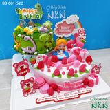  Tháp Bánh Sinh Nhật 2 Tầng Gấu Dâu Lotso Và Công Viên Khủng Long (BB-001-520) 