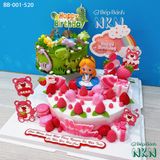  Tháp Bánh Sinh Nhật 2 Tầng Gấu Dâu Lotso Và Công Viên Khủng Long (BB-001-520) 