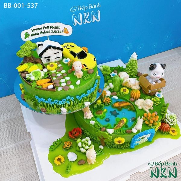  Tháp Bánh Đầy Tháng 2 Tầng Cho Bé Tuổi Mẹo (BB-001-537) 