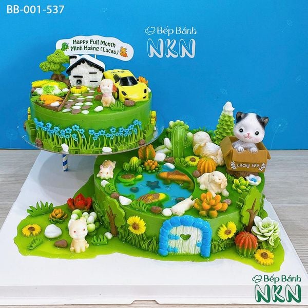  Tháp Bánh Đầy Tháng 2 Tầng Cho Bé Tuổi Mẹo (BB-001-537) 