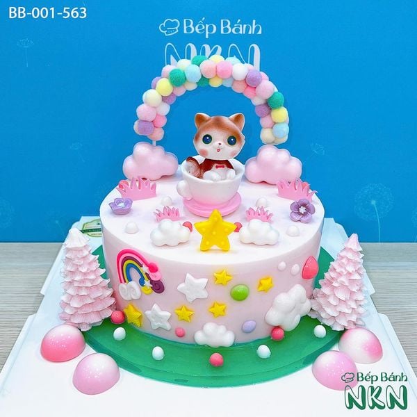  Bánh Sinh Nhật Bé Mèo Hồng (BB-001-563) 