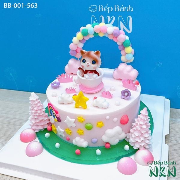  Bánh Sinh Nhật Bé Mèo Hồng (BB-001-563) 