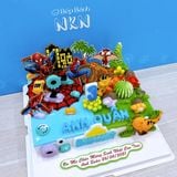  Bánh Sinh Nhật Đôi Cho Bé Spiderman x Khủng Long (BB-001-568) 