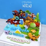  Bánh Sinh Nhật Đôi Cho Bé Spiderman x Khủng Long (BB-001-568) 