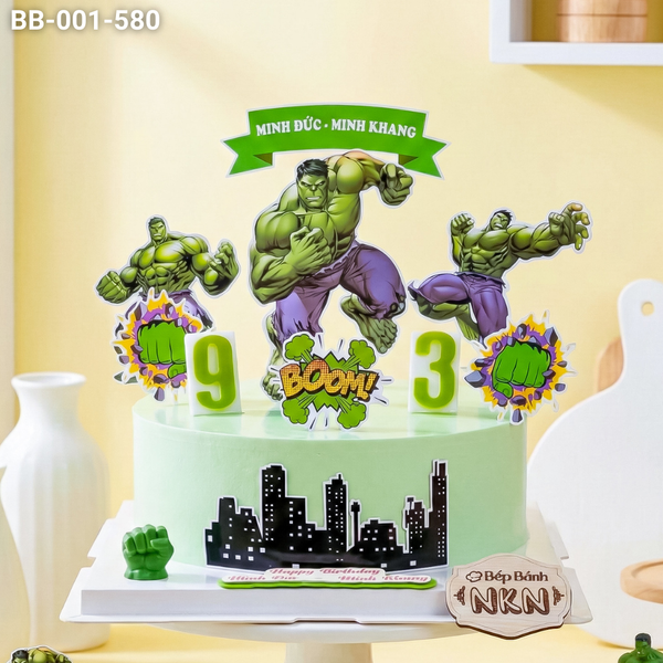  Bánh Sinh Nhật Hulk - Người Khổng Lồ Xanh (BB-001-580) 