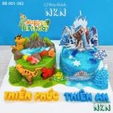  Bánh Sinh Nhật Đôi Khủng Long x Elsa (BB-001-582) 
