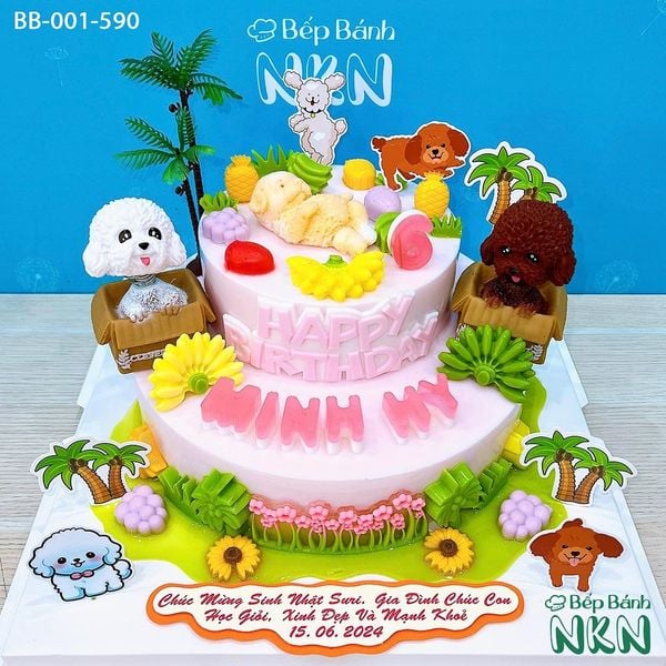  Bánh Sinh Nhật 2 Tầng Bé Cún Con (BB-001-590) 