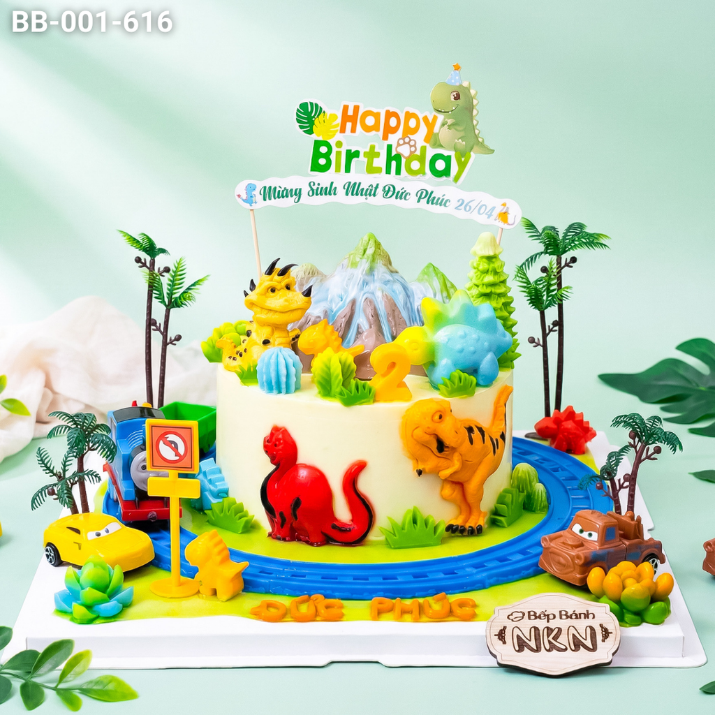  Bánh Sinh Nhật Xe Lửa Công Viên Khủng Long (BB-001-616) 