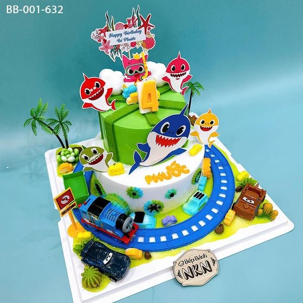  Bánh Sinh Nhật 2 Tầng Baby Shark (BB-001-632) 