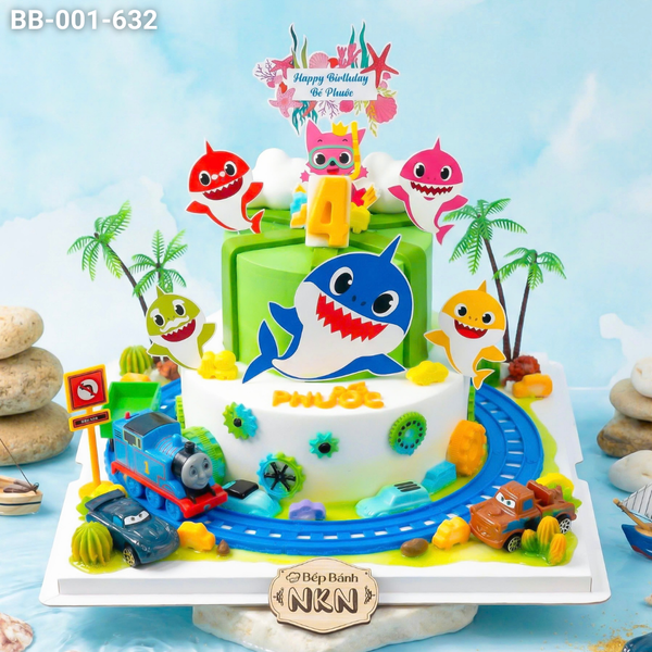  Bánh Sinh Nhật 2 Tầng Baby Shark (BB-001-632) 