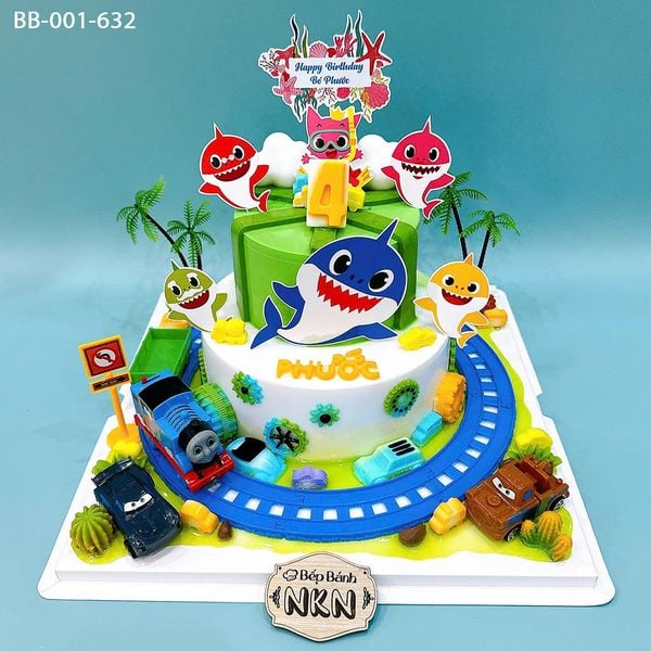  Bánh Sinh Nhật 2 Tầng Baby Shark (BB-001-632) 