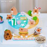  Bánh Sinh Nhật Capybara Du Lịch Biển (BB-001-646) 