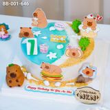  Bánh Sinh Nhật Capybara Du Lịch Biển (BB-001-646) 