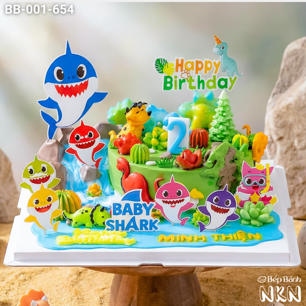  Bánh Sinh Nhật Khủng Long X Baby Shark (BB-001-654) 