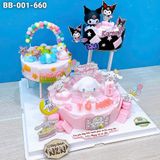  Tháp Bánh Sinh Nhật Cinnamoroll x Kuromi 3 Tầng (BB-001-660) 