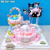  Tháp Bánh Sinh Nhật Cinnamoroll x Kuromi 3 Tầng (BB-001-660) 