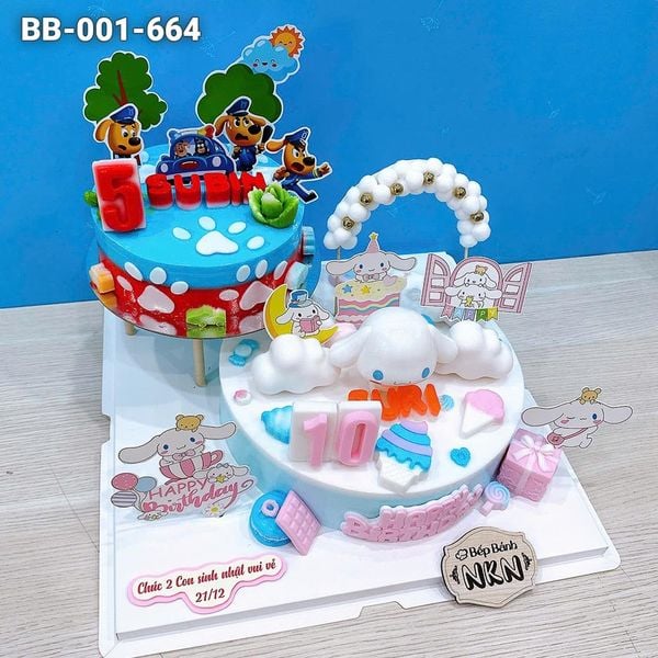  Bánh Sinh Nhật 2 Tầng Labrador X Cinnamoroll (BB-001-664) 