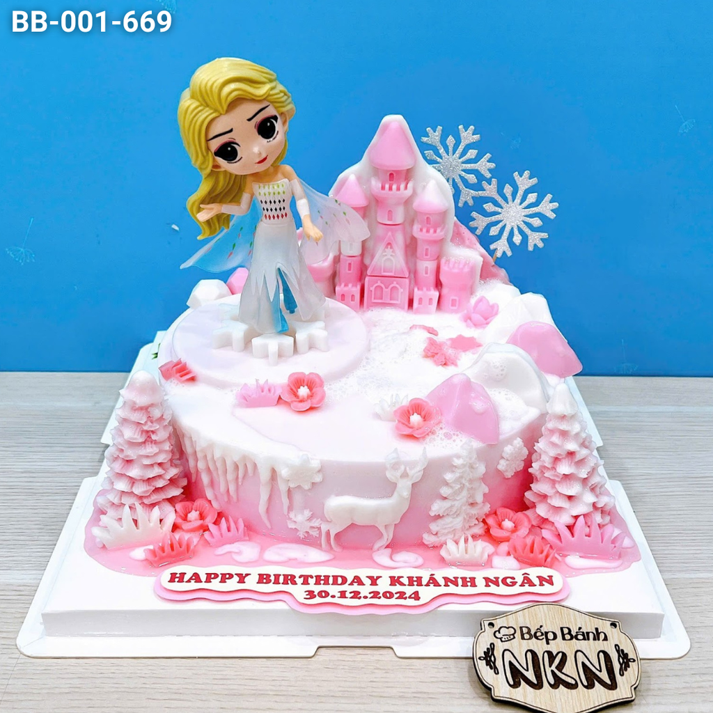  Bánh Sinh Nhật Elsa Tone Hồng (BB-001-669) 