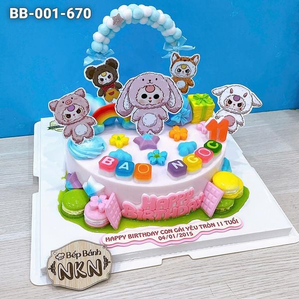  Bánh Sinh Nhật Baby Three Bé Gái (BB-001-670) 