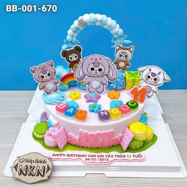  Bánh Sinh Nhật Baby Three Bé Gái (BB-001-670) 