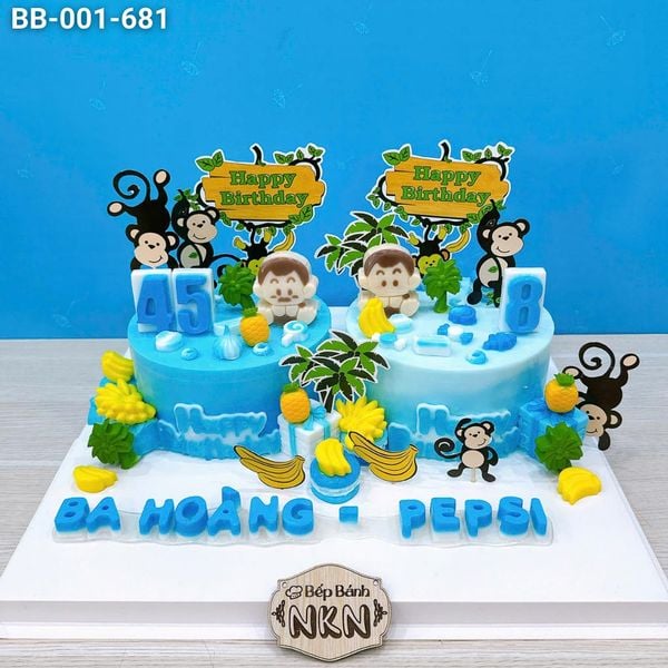 Bánh Sinh Nhật Đôi Cho Bé Tuổi Thân (BB-001-681) 