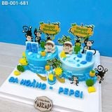  Bánh Sinh Nhật Đôi Cho Bé Tuổi Thân (BB-001-681) 