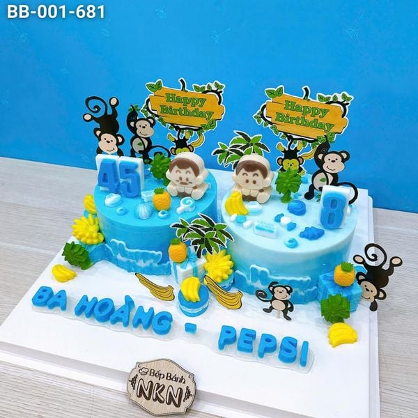  Bánh Sinh Nhật Đôi Cho Bé Tuổi Thân (BB-001-681) 