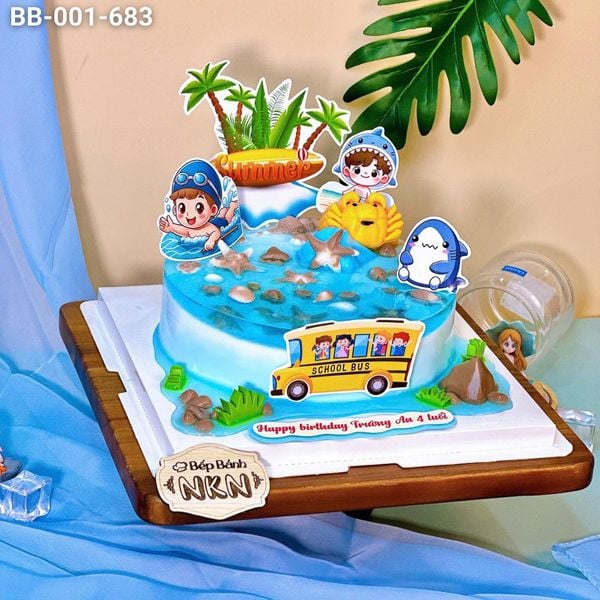  Bánh Sinh Nhật School Bus Du Lịch Biển (BB-001-683) 