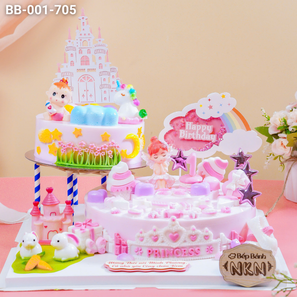  Bánh Sinh Nhật Chủ Đề Công Chúa 2 Tầng (BB-001-705) 