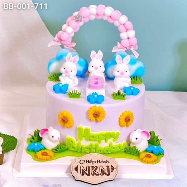  Bánh Sinh Nhật Vườn Thỏ Cho Bé Gái (BB-001-711) 