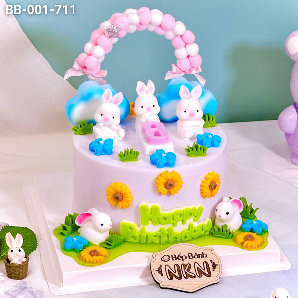  Bánh Sinh Nhật Vườn Thỏ Cho Bé Gái (BB-001-711) 