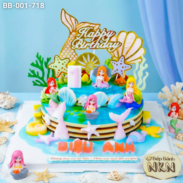  Bánh Sinh Nhật Tiên Cá 2 Tầng Siêu Chất (BB-001-718) 