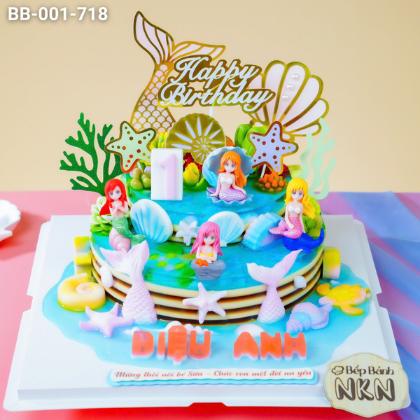  Bánh Sinh Nhật Tiên Cá 2 Tầng Siêu Chất (BB-001-718) 