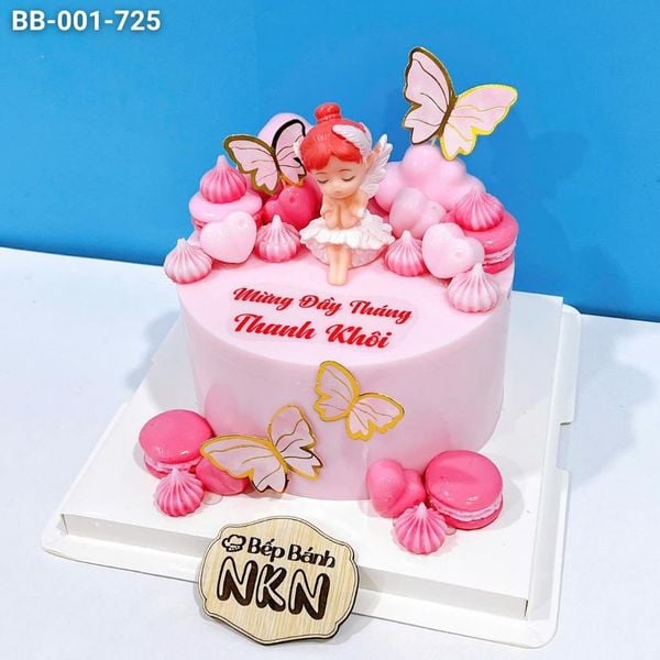  Bánh Sinh Nhật Thiên Thần Tone Hồng (BB-001-725) 