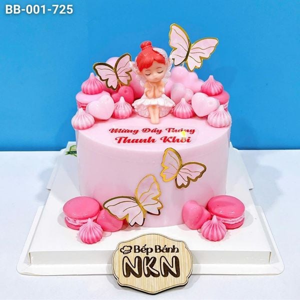  Bánh Sinh Nhật Thiên Thần Tone Hồng (BB-001-725) 