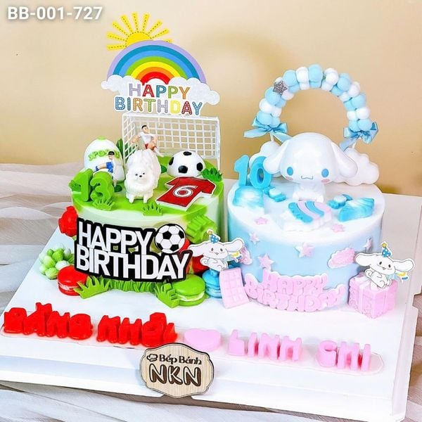  Bánh Sinh Nhật Đôi Chủ Đề Bóng Đá Và Cinnamoroll (BB-001-727) 